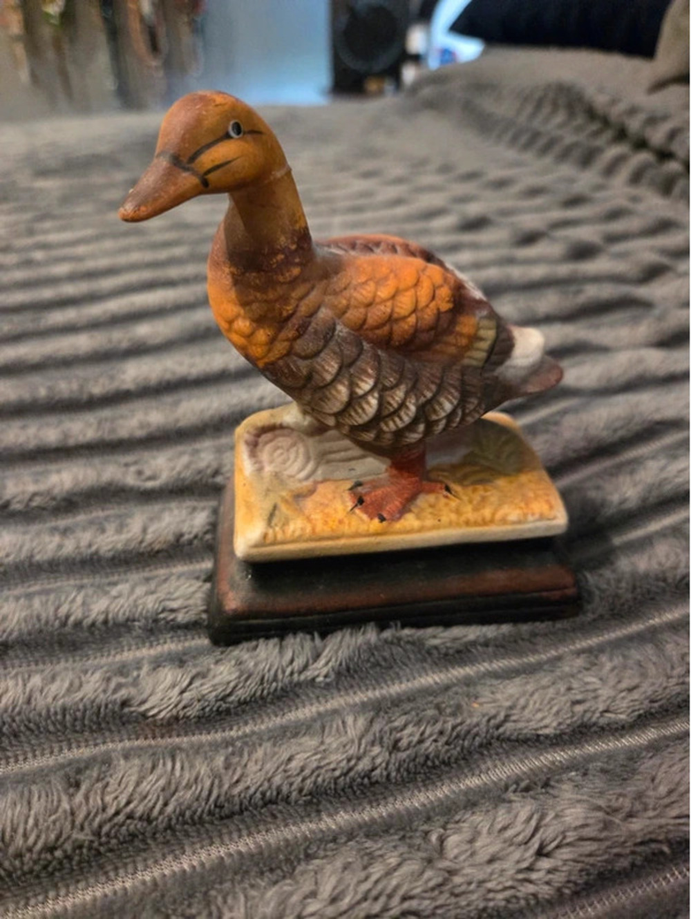 Hand-painted porcelain  mallard hen duck
